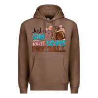 Chestnut just a girl who loves football Premium Hoodie - HRA Design Shop