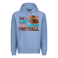 Colony Blue just a girl who loves football Premium Hoodie - HRA Design Shop