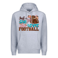 Heather Grey just a girl who loves football Premium Hoodie - HRA Design Shop