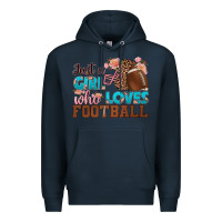 Navy just a girl who loves football Premium Hoodie - HRA Design Shop