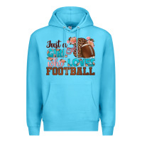 Ocean Blue just a girl who loves football Premium Hoodie - HRA Design Shop