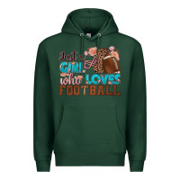 Sports Green just a girl who loves football Premium Hoodie - HRA Design Shop