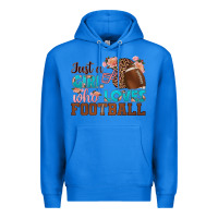 True Royal just a girl who loves football Premium Hoodie - HRA Design Shop