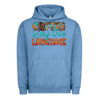 Pigment Pebble Blue coffee is my love language Urban Hoodie - HRA Design Shop