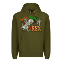 Army Green spooky sourus Premium Hoodie - CowhideDigitalArt