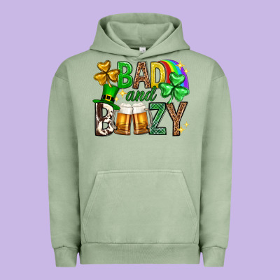 Bad And Boozy St. Patricks Day Urban Hoodie Designed By Neo Western