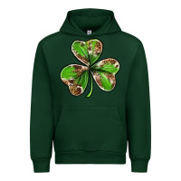 Forest Green Cowhide leopard shamrock 4th of july Urban Hoodie - Neo Western