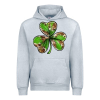 Heather Grey Cowhide leopard shamrock 4th of july Urban Hoodie - Neo Western