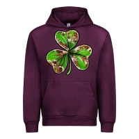 Mauve Wine Cowhide leopard shamrock 4th of july Urban Hoodie - Neo Western