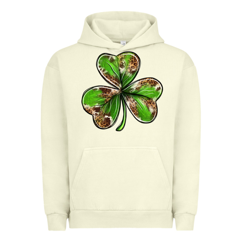 Cowhide Leopard Shamrock 4th Of July Urban Hoodie by Neo Western | Teevron