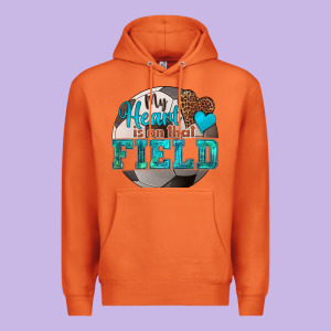My Heart Is On That Field Soccer Premium Hoodie Designed By Hra Design Shop