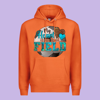 My Heart Is On That Field Soccer Premium Hoodie Designed By Hra Design Shop