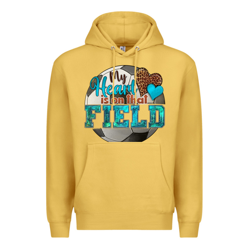 My Heart Is On That Field Soccer Premium Hoodie by HRA Design Shop | Teevron
