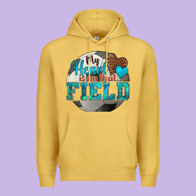 My Heart Is On That Field Soccer Premium Hoodie Designed By Hra Design Shop