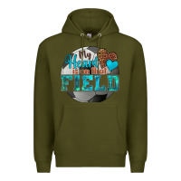 Army Green my heart is on that field soccer Premium Hoodie - HRA Design Shop