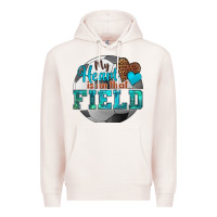 Pale Pink my heart is on that field soccer Premium Hoodie - HRA Design Shop
