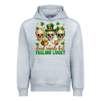 Heather Grey Dead inside but feeling lucky st. patricks day Urban Hoodie - Neo Western