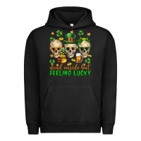 Pigment Black Dead inside but feeling lucky st. patricks day Urban Hoodie - Neo Western