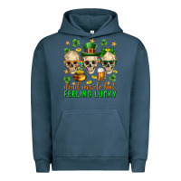 Pigment Midnight Navy Dead inside but feeling lucky st. patricks day Urban Hoodie - Neo Western