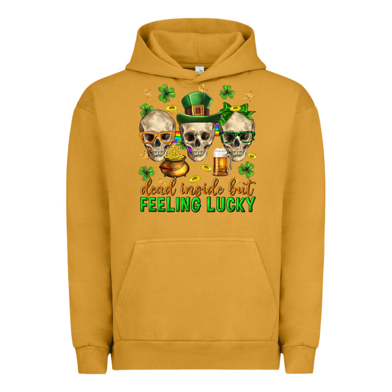 Dead Inside But Feeling Lucky St. Patricks Day Urban Hoodie by Neo Western | Teevron