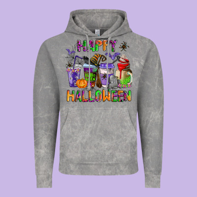 Happy Halloween Coffee Cups Vintage Hoodie Designed By Adodesignshop