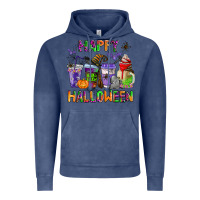 Vintage Denim happy halloween coffee cups Vintage Hoodie - AdoDesignShop