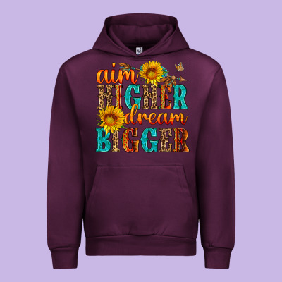 Aim Higher Dream Bigger Urban Hoodie Designed By Hra Design Shop