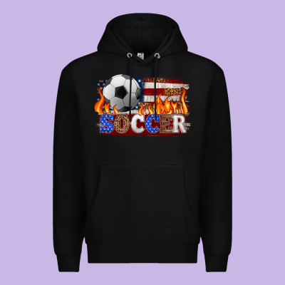 Western American Flag Soccer Premium Hoodie Designed By Hra Design Shop