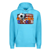Ocean Blue western american flag soccer Premium Hoodie - HRA Design Shop