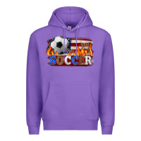 Purple western american flag soccer Premium Hoodie - HRA Design Shop
