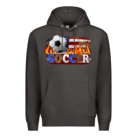 Smoke western american flag soccer Premium Hoodie - HRA Design Shop