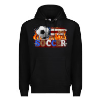 Black western american flag soccer Premium Hoodie - HRA Design Shop