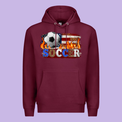 Western American Flag Soccer Premium Hoodie Designed By Hra Design Shop