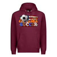 Burgundy western american flag soccer Premium Hoodie - HRA Design Shop