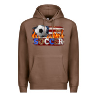 Chestnut western american flag soccer Premium Hoodie - HRA Design Shop