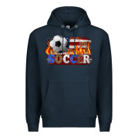 Navy western american flag soccer Premium Hoodie - HRA Design Shop