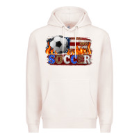 Pale Pink western american flag soccer Premium Hoodie - HRA Design Shop