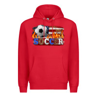 Red western american flag soccer Premium Hoodie - HRA Design Shop