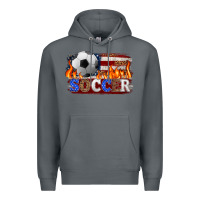 Rock western american flag soccer Premium Hoodie - HRA Design Shop