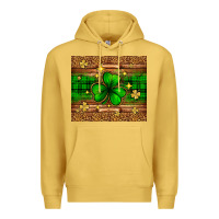 Antique Gold St. Patrick's Day shamrock leopard Premium Hoodie - Neo Western