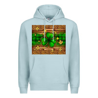 Blue Mist St. Patrick's Day shamrock leopard Premium Hoodie - Neo Western