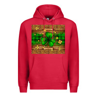 Cardinal St. Patrick's Day shamrock leopard Premium Hoodie - Neo Western