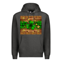 Charcoal Heather St. Patrick's Day shamrock leopard Premium Hoodie - Neo Western