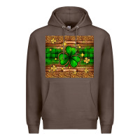 Coffee St. Patrick's Day shamrock leopard Premium Hoodie - Neo Western