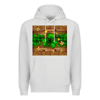 Dove Grey St. Patrick's Day shamrock leopard Premium Hoodie - Neo Western