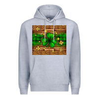 Heather Grey St. Patrick's Day shamrock leopard Premium Hoodie - Neo Western