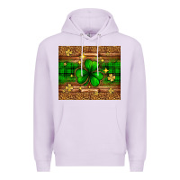Lilac St. Patrick's Day shamrock leopard Premium Hoodie - Neo Western