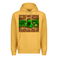 Mustard St. Patrick's Day shamrock leopard Premium Hoodie - Neo Western