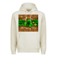 Oatmeal Heather St. Patrick's Day shamrock leopard Premium Hoodie - Neo Western