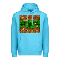 Ocean Blue St. Patrick's Day shamrock leopard Premium Hoodie - Neo Western